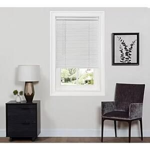 Achim Cordless GII Deluxe Sundown 1-inch Mini Blind in white.